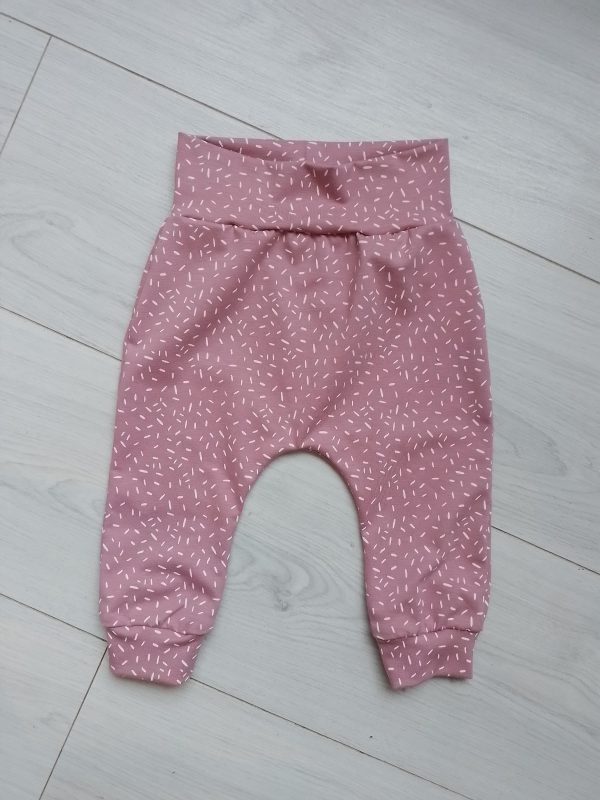 Broek oud roze met witte hagel